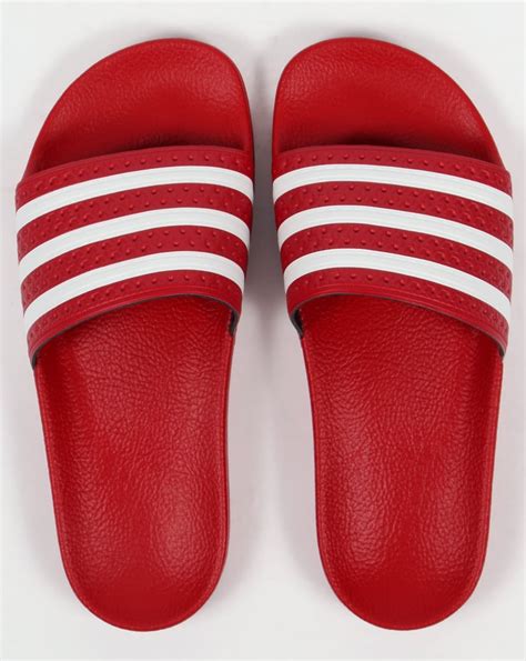 red adidas slides